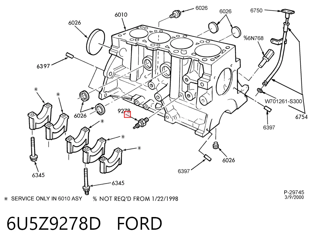 6U5Z9278D Ford Czujnik ciśnienia oleju