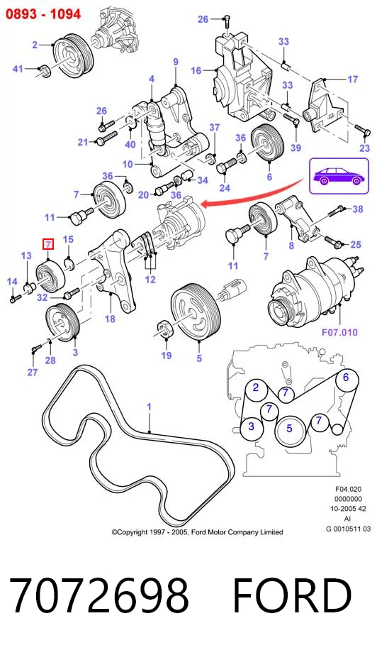 Rolka napinacza paska napędowego do Ford Scorpio GAE, GGE