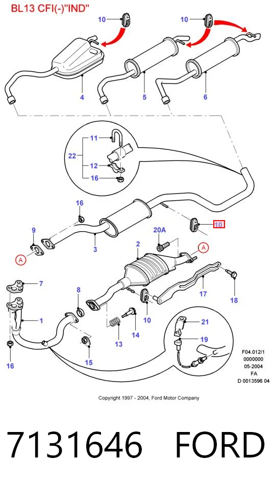 7131646 Ford Poduszka mocowania tłumika
