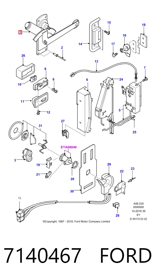Mechanizm podnoszenia szyby drzwi przednich lewych Ford Transit IV awangarda (E) (1994 - 2000) cena, od 38,46 USD