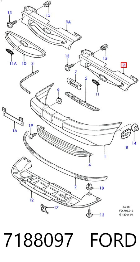 Atrapa chłodnicy do Ford Mondeo I GBP