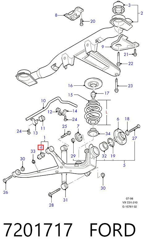 7201717 Ford Silentblock przedniego wahacza dolnego