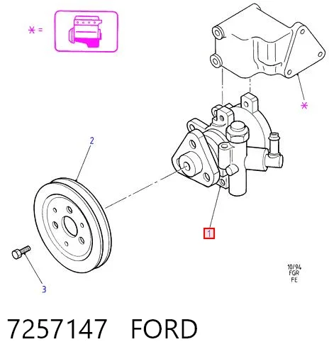 7257147 Ford Pompa wspomagania hydraulicznego kierownicy