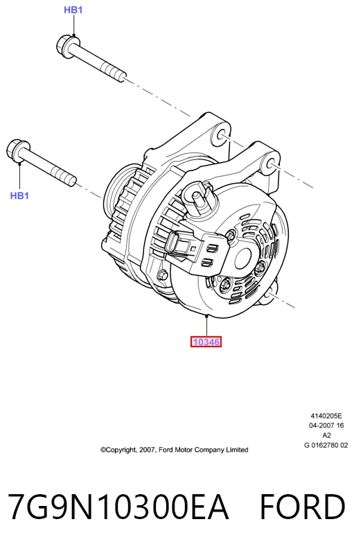 7G9N10300EA Ford Alternator