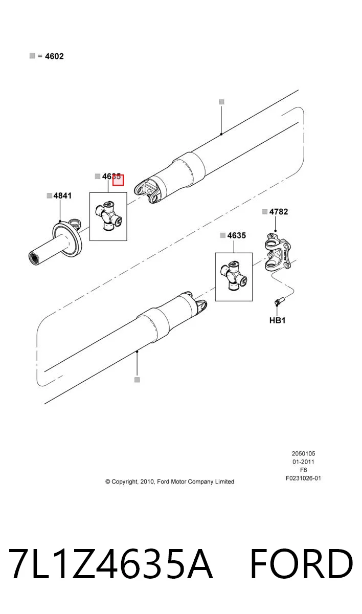 7L1Z4635A Ford Krzyżak wału Cardana tylnego