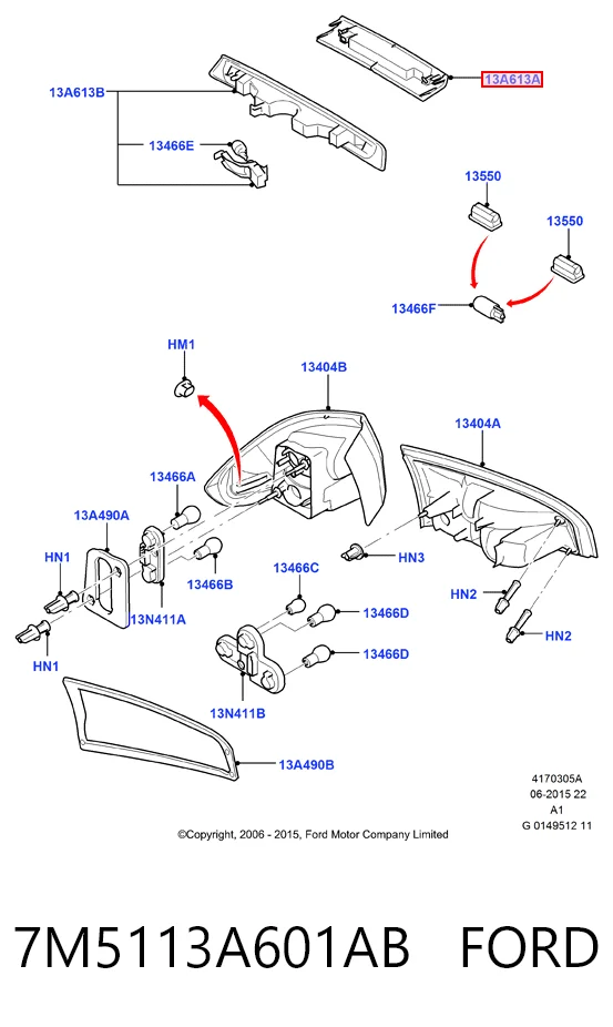 Do koszyka Lampa stop tylna dodatkowa Ford C-Max  DM2