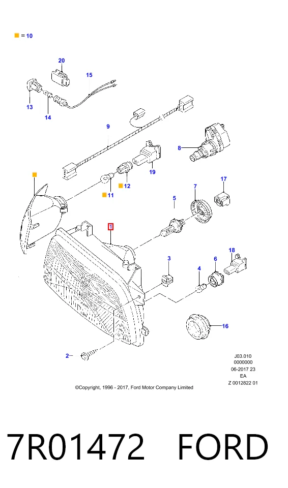 Reflektor prawy Ford Escort VI hatchback (GAL) (1992 - 1995) cena, od 56,45 USD