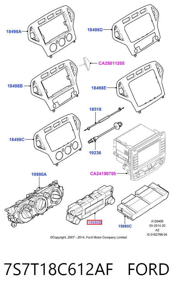 Do koszyka Sterownik trybów ogrzewania/klimatyzacji Ford Galaxy II CA1 WA6