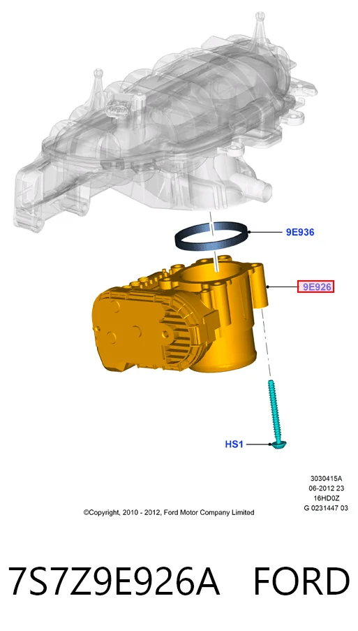 7S7Z9E926A Ford Przepustnica, komplet
