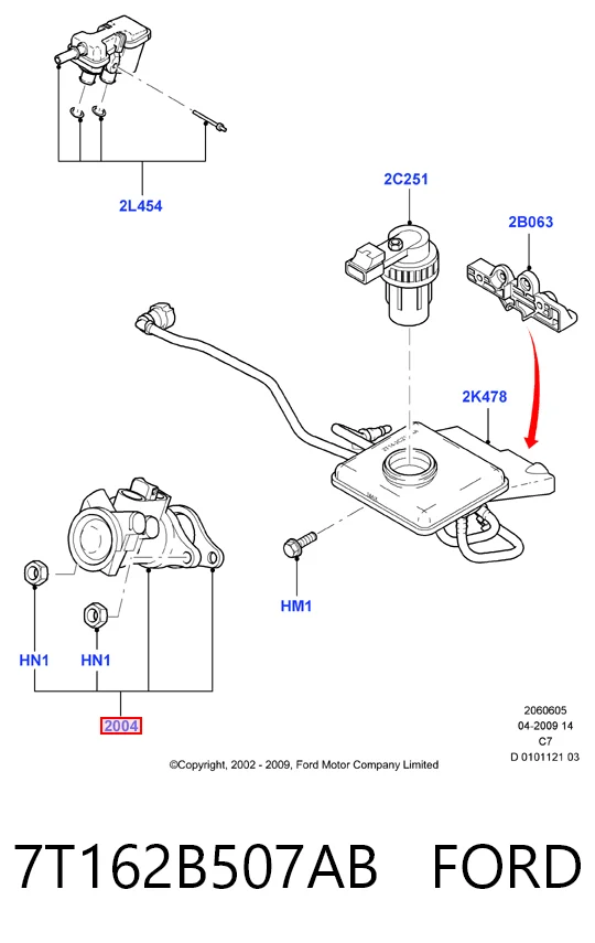 Do koszyka Główny cylinder hamulców Ford Connect  TC7