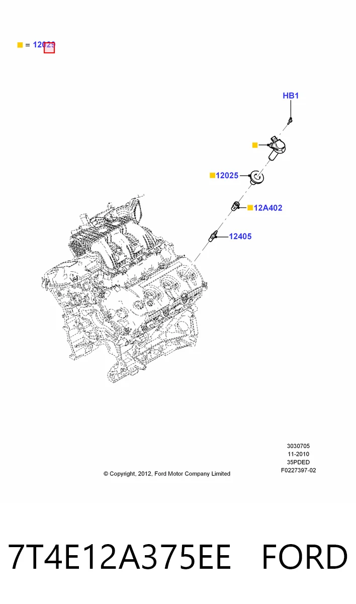 7T4E12A375EE Ford Cewka zapłonowa
