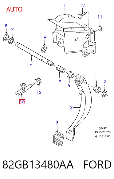 82GB13480AA Ford Czujnik włącznika świała stop