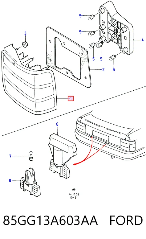 Lampa zespolona tylna lewa do Ford Scorpio I GAE, GGE
