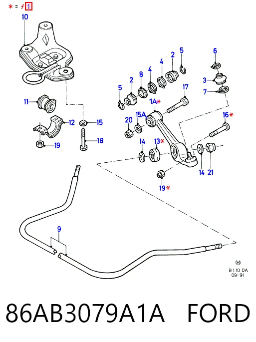  Wahacz zawieszenia przedniego dolny lewy Ford Escort 4