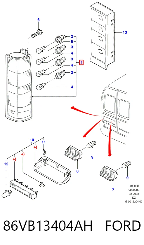 Lampa zespolona tylna prawa Ford Transit IV