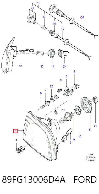 Reflektor lewy Ford Fiesta Mk3 hatchback (GFJ) (1989 - 1995) cena, od 48,21 USD