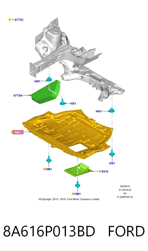 Osłona silnika, miski (przedziału silnika) Ford Fiesta Mk6 hatchback (CB1) (2008 - 2016) cena, od 71,79 USD