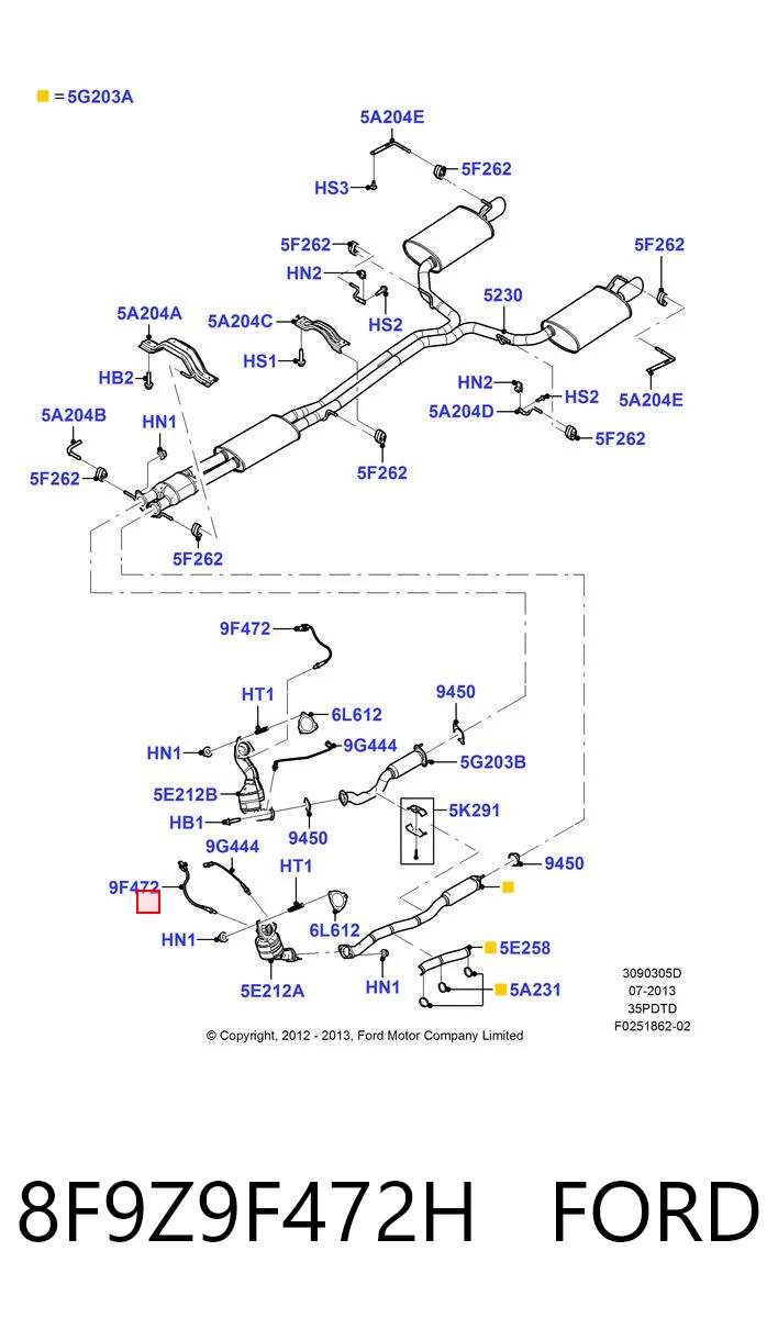 8F9Z9F472H Ford Sonda lambda czujnik tlenu przed katalizatorem