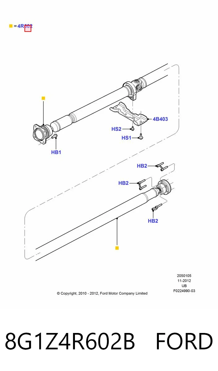 8G1Z4R602B Ford Krzyżak wału Cardana tylnego