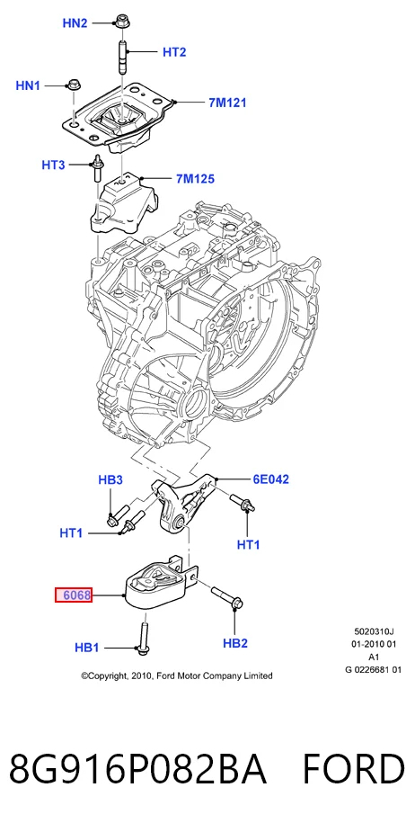 8G916P082BA Ford Poduszka (podpora) silnika tylna