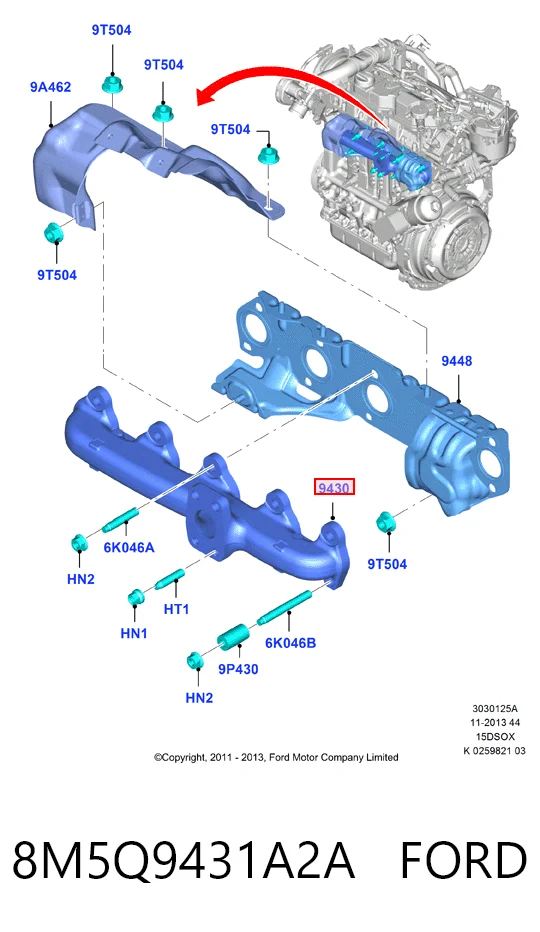Do koszyka Kolektor wydechowy Ford Focus III CB8