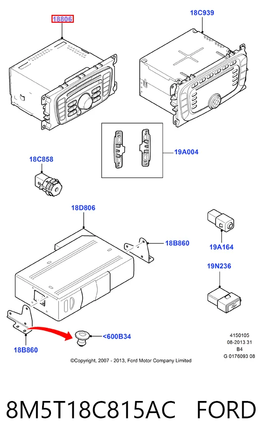 Radioodtwarzacz (radio AM/FM) do Ford Focus II DA, FFS, DS