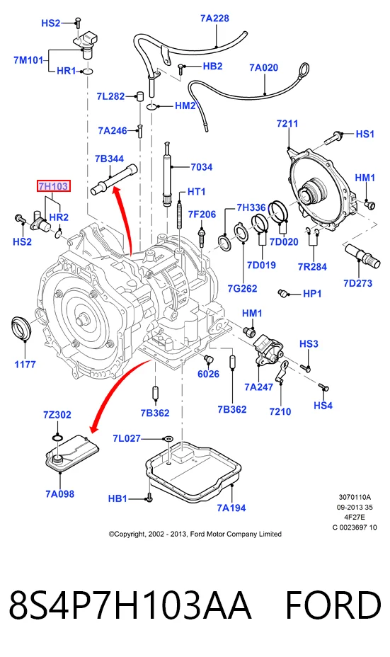 8S4P7H103AA Ford Czujnik prędkości