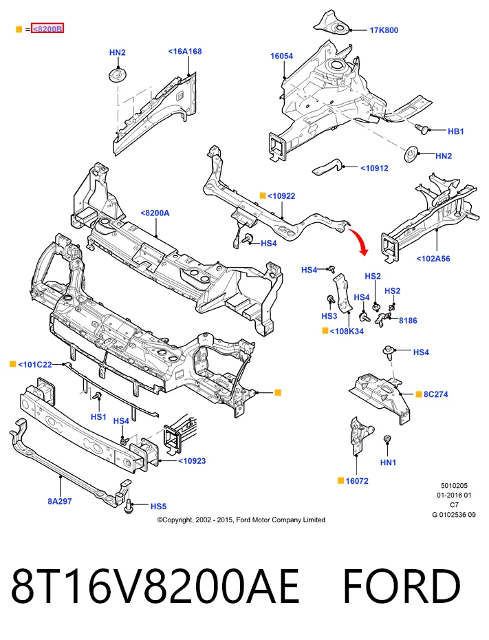 Osłona chłodnicy kompletna (panel mocowania reflektorów) Ford Connect awangarda (TC7) (2002 - 2013) cena, od 162,51 USD