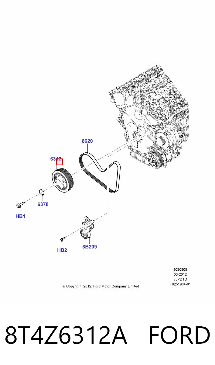 Koło pasowe wału korbowego do Ford Explorer  U5