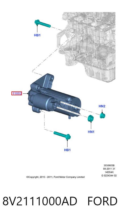 8V2111000AD Ford Rozrusznik