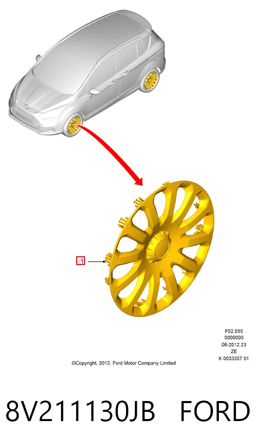 Kołpak do obręczy koła do Ford Fiesta Mk6 CB1