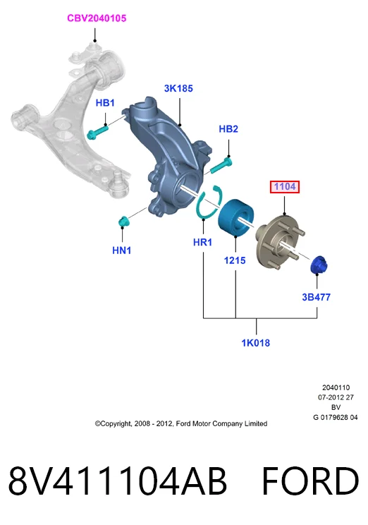 Piasta przednia Ford Kuga I SUV (CBV) (2008 - 2012) cena, od 40,51 USD