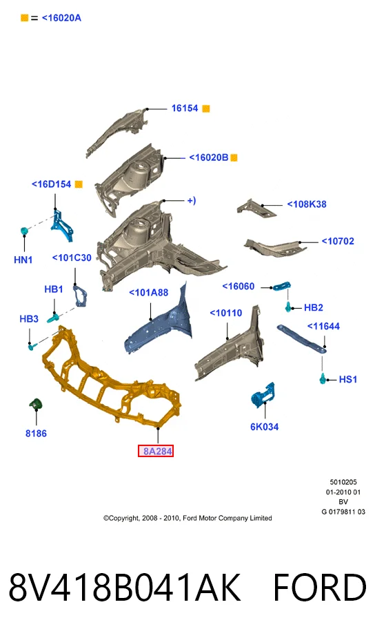 Osłona chłodnicy kompletna (panel mocowania reflektorów) Ford Kuga I SUV (CBV) (2008 - 2012) cena, od 118,79 USD