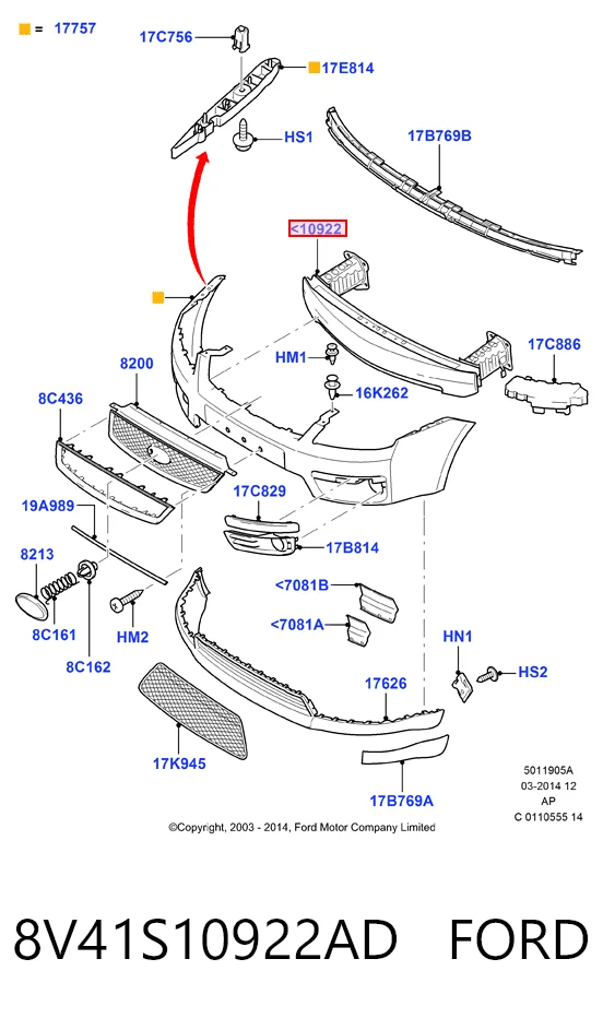 Wzmocnienie zderzaka przedniego Ford C-Max minivan (DM2) (2003 - 2007) cena, od 78,69 USD