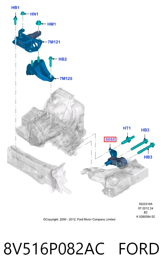 8V516P082AC Ford Poduszka (podpora) silnika tylna