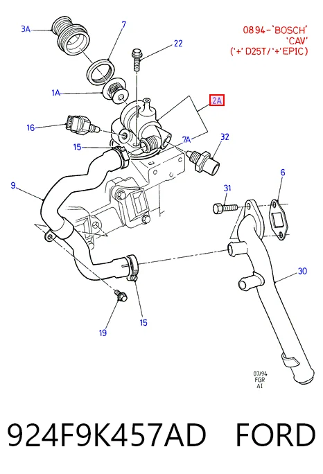 924F9K457AD Ford Obudowa termostatu