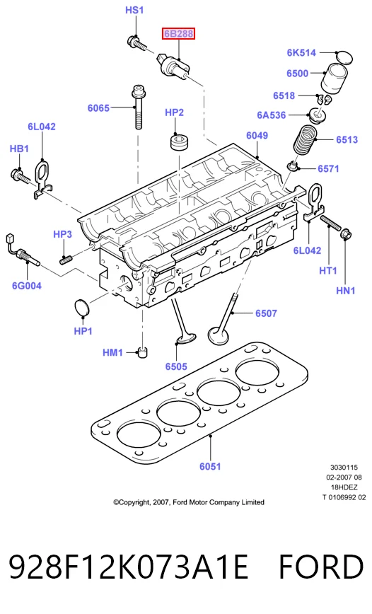 928F12K073A1E Ford Czujnik położenia wałka rozrządu
