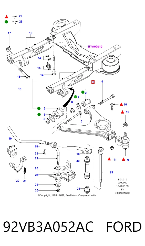  Wahacz zawieszenia przedniego dolny prawy Ford Transit 4