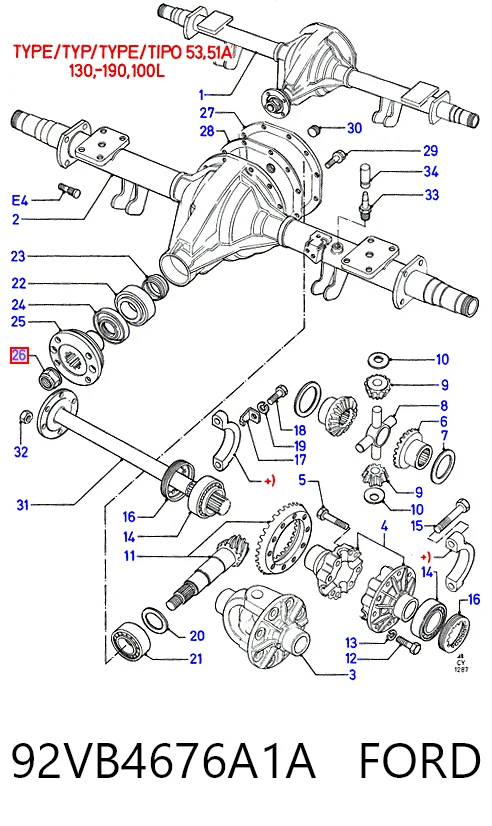 Uszczelniacz końcówki reduktora mostu tylnego do Ford Transit E