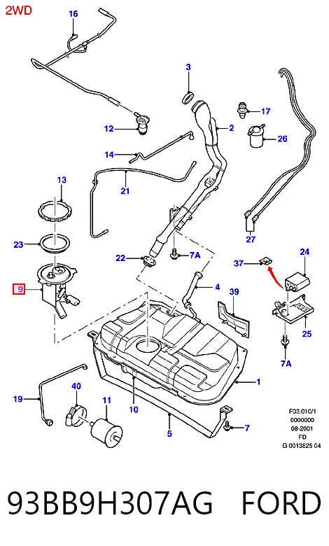 Moduł pompy paliwowej z czujnikiem poziomu paliwa do Ford Mondeo I GBP