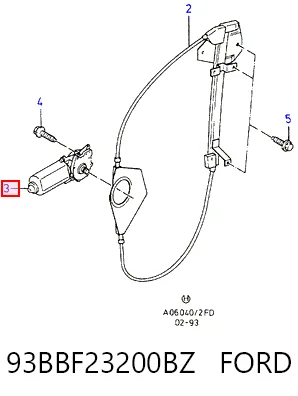Do koszyka Mechanizm podnoszenia szyby drzwi przednich prawych Ford Mondeo I GBP