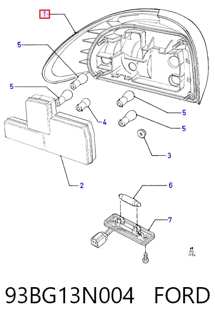 Lampa zespolona tylna prawa do Ford Mondeo I GBP