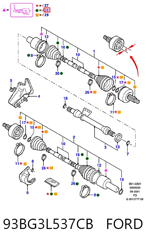 93BG3L537CB Ford