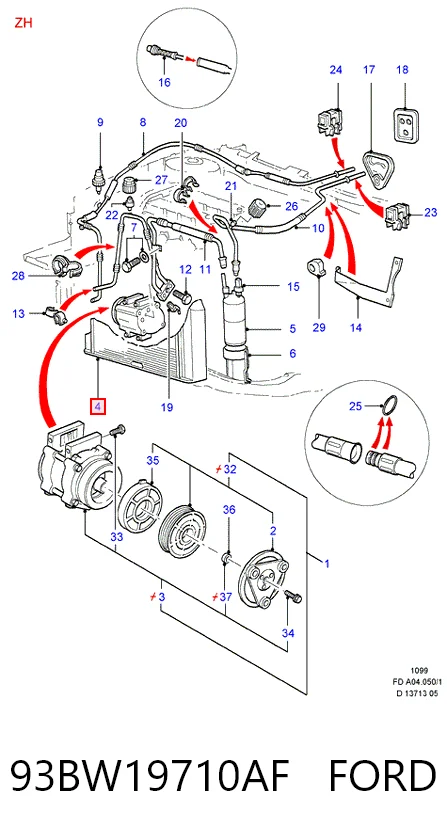 Chłodnica klimatyzacji do Ford Mondeo I GBP