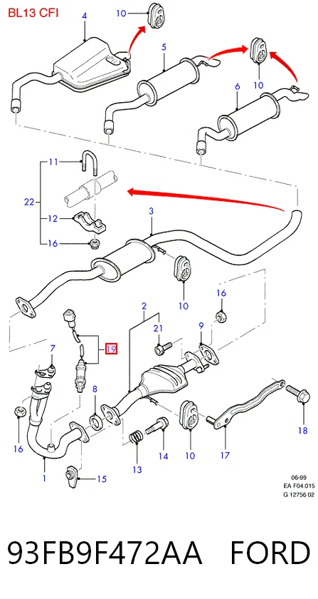 Sonda lambda, czujnik tlenu Ford Escort VII kombi (GAL, ANL) (1995 - 1999) cena, od 54,50 USD