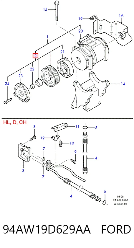 94AW19D629AA Ford Sprężarka klimatyzacji