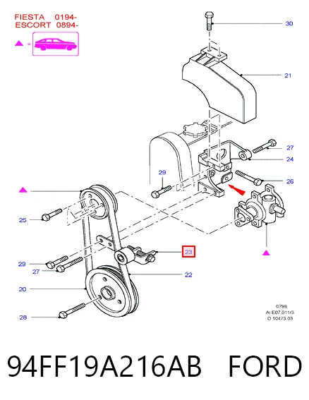 Napinacz paska napędowego Ford Escort VI