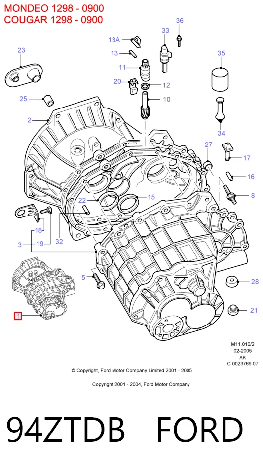 Mechaniczna skrzynia biegów w komplecie Ford Mondeo I hatchback (GBP) (1993 - 1996) cena, od 155,15 USD