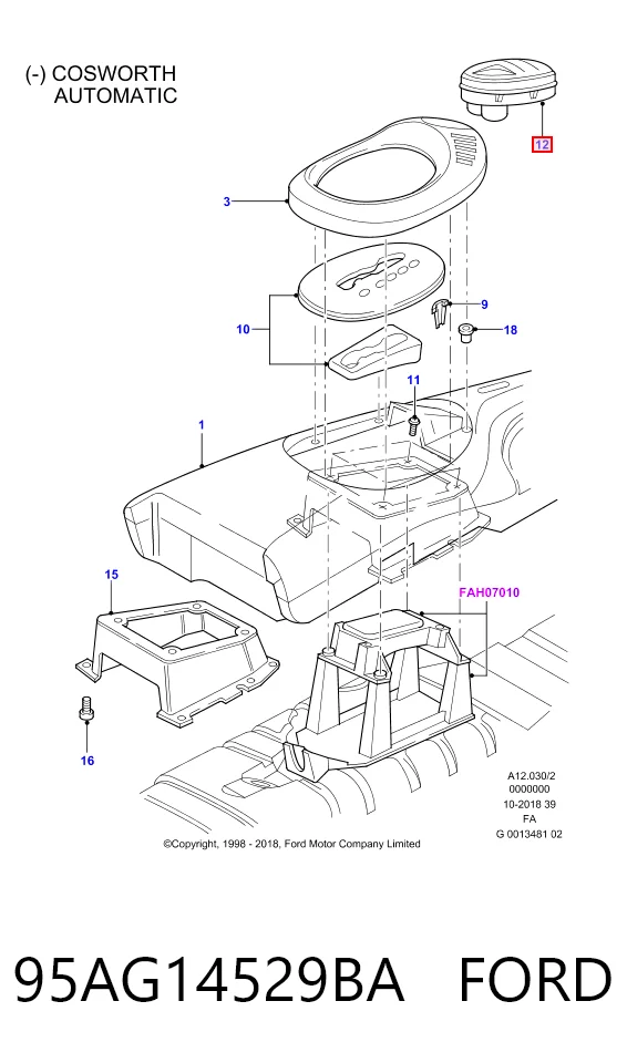 95AG14529BA Ford Panel przyciskowy sterowania podnośnikiem szyby przedni lewy