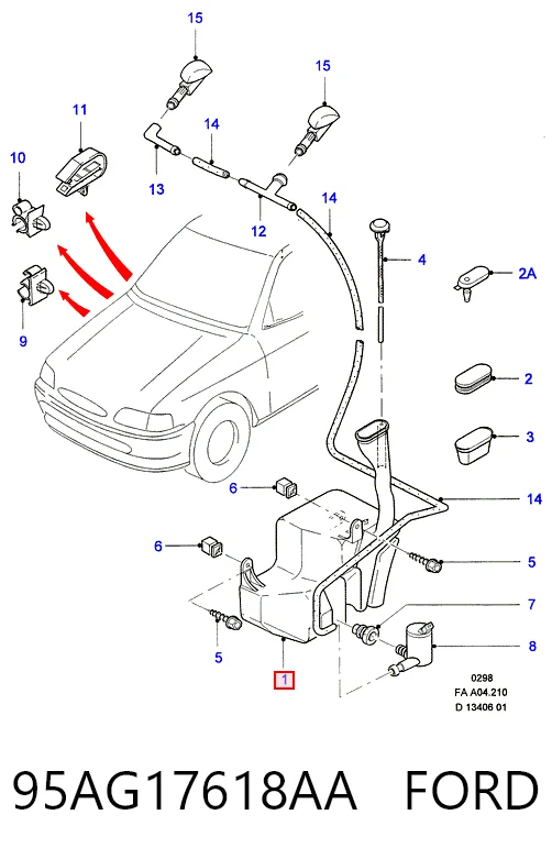 Zbiorniczek spryskiwacza szyb do Ford Escort VII GAL, AAL, ABL